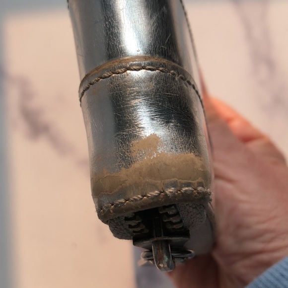 Reed Krakoff Silver Leather Zip Around Ribbon Large Wallet Flawed - Picture 4 of 14